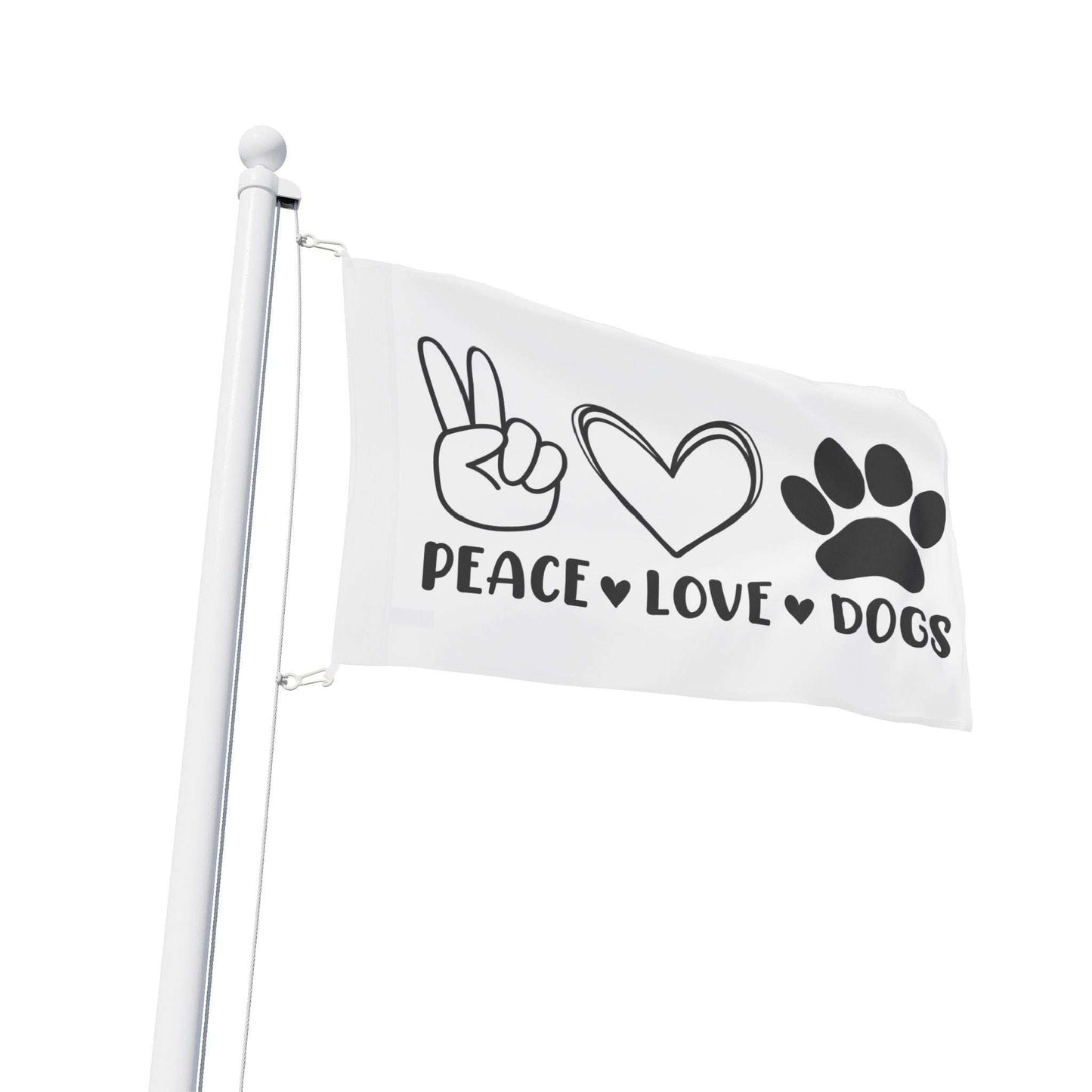 Peace Love Dogs Flag - Cute Home Decor for Dog Lovers - Purrfect Pet Haven