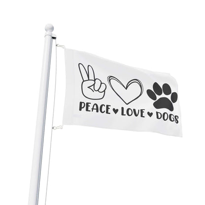 Peace Love Dogs Flag - Cute Home Decor for Dog Lovers - Purrfect Pet Haven