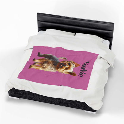 Yorkie Plush Blanket - Soft Velveteen Throw for Dog Lovers - Purrfect Pet Haven