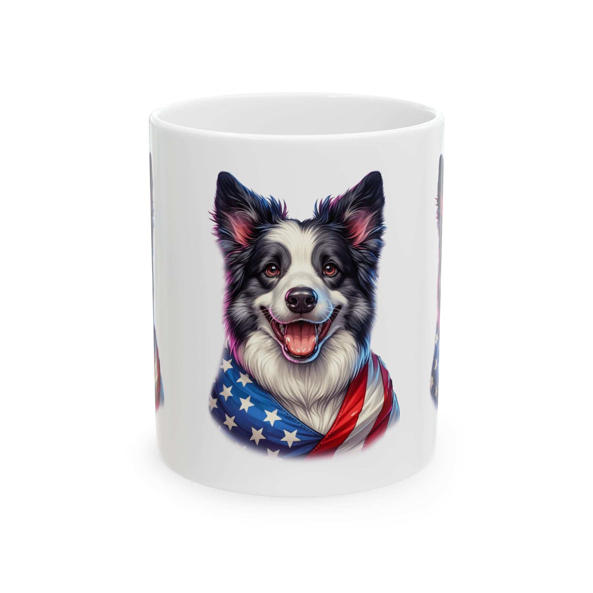 Border Collie Patriotic Dog Ceramic Mug - 11oz & 15oz | Purrfect Pet Haven