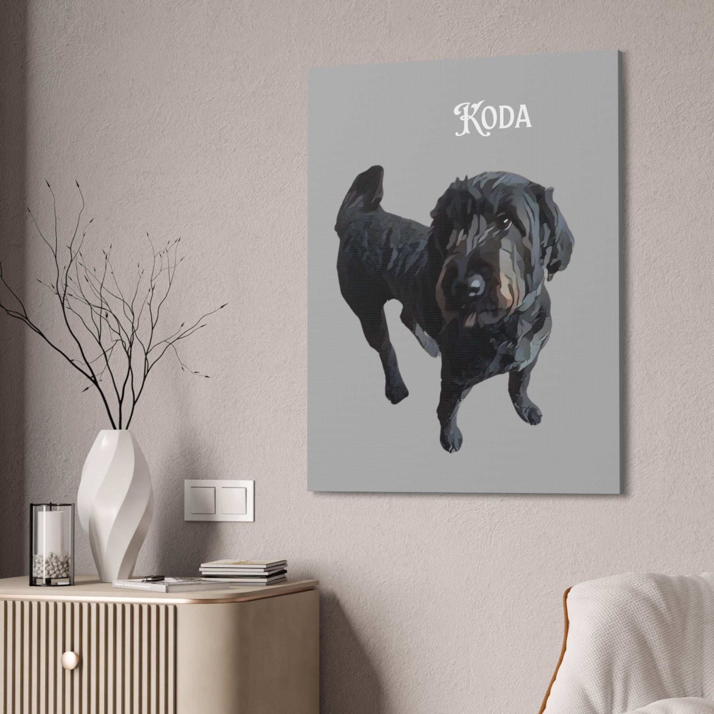PAW-sonalized Light Grey Canvas Print | Upload Photo~Choose size - Purrfect Pet Haven
