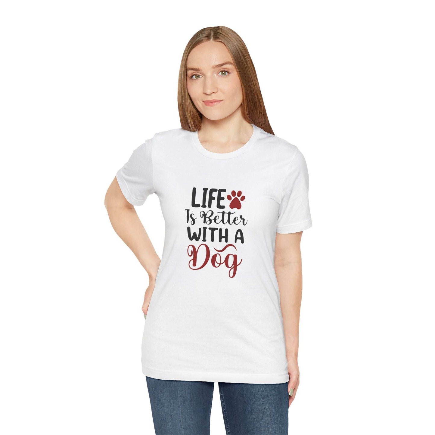 Life is Better with a Dog Tee - Unisex Jersey Short Sleeve T-Shirt - Purrfect Pet Haven
