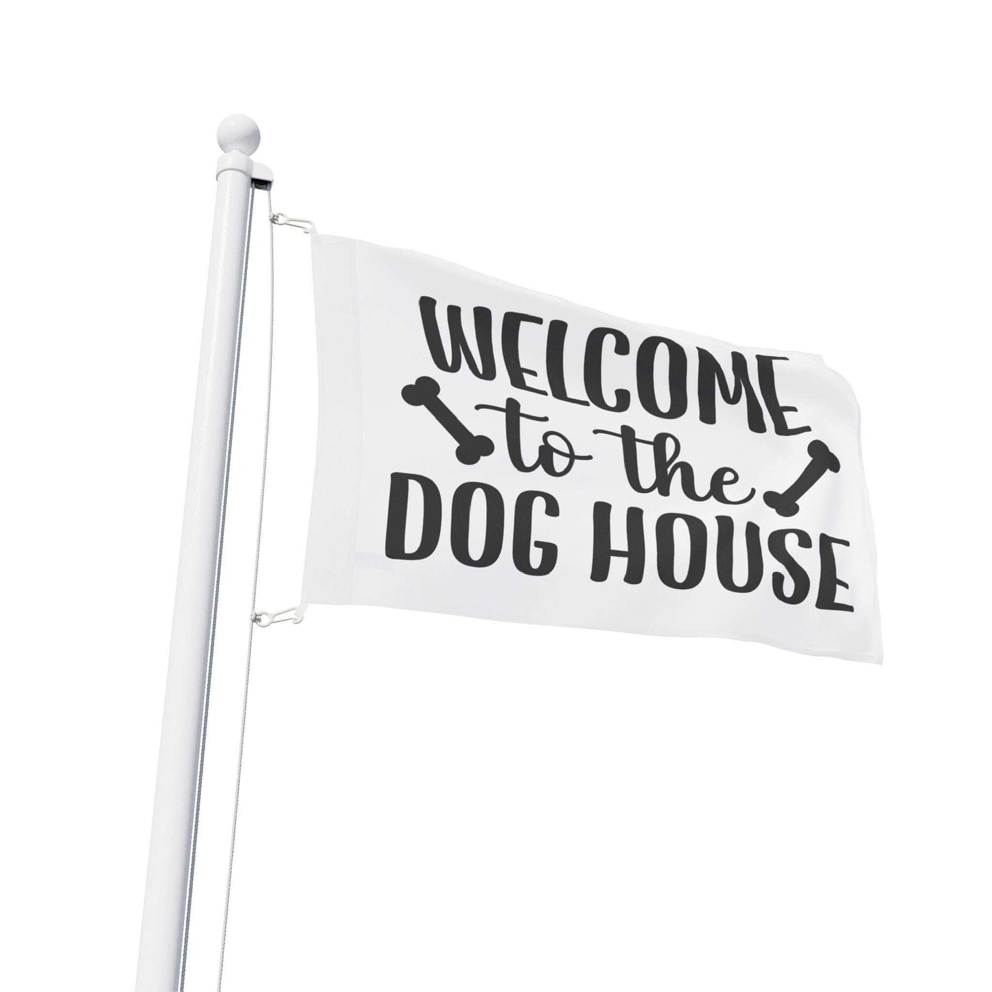 Welcome to the Dog House Flag - Dog Lover Outdoor Decor - Purrfect Pet Haven