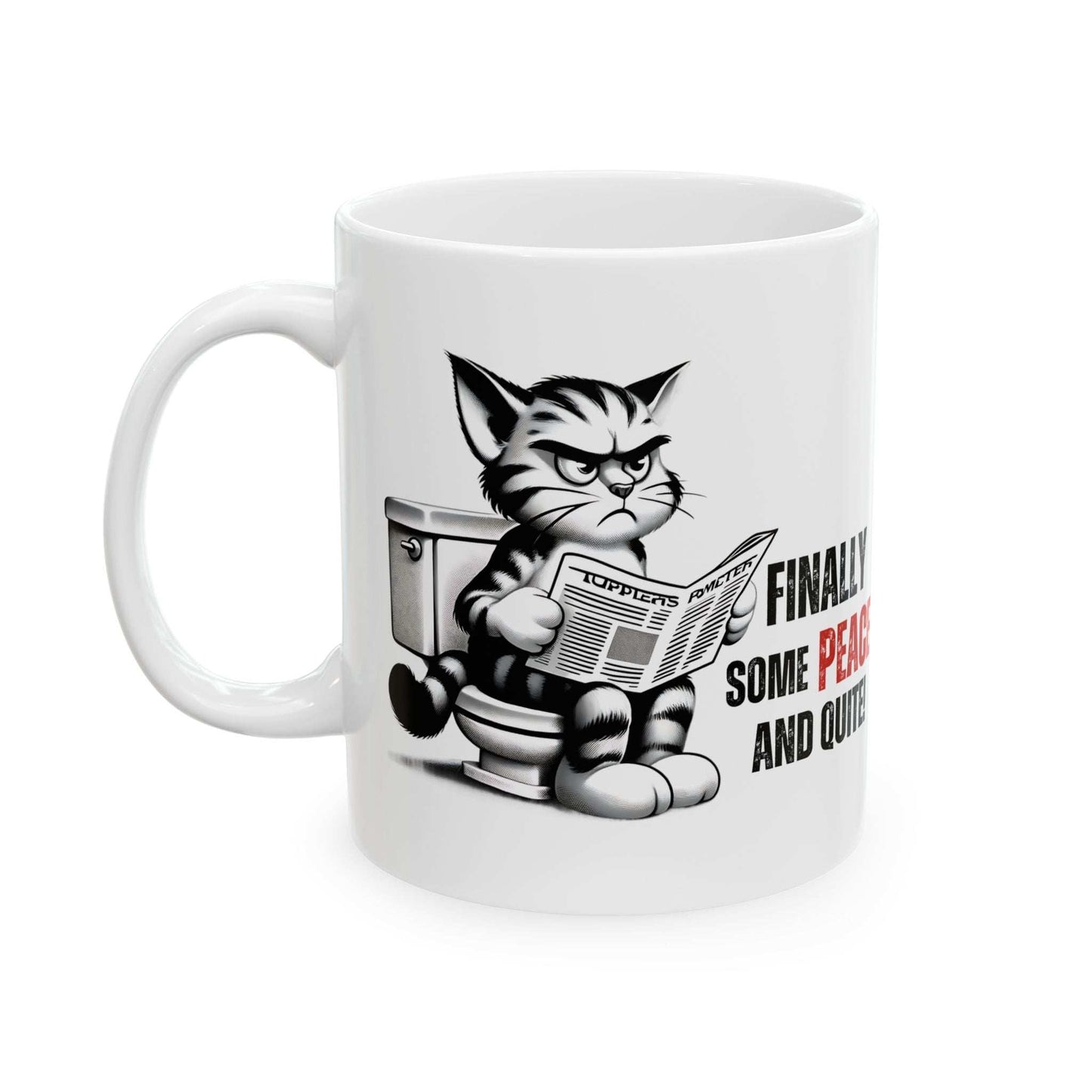 Funny Cat Ceramic Mug – "Finally Some Peace and Quiet!" – Perfect Gift for Cat Lovers - Purrfect Pet Haven