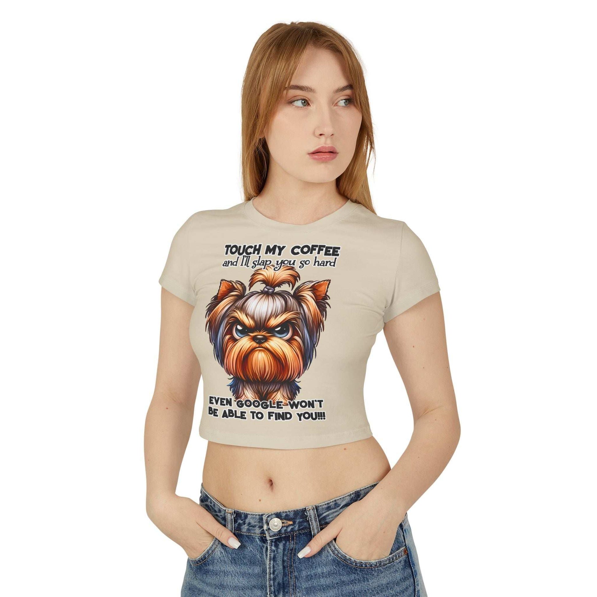 Funny Women Baby Tee - Touch My Coffee and I'll Slap You Hard | Purrfect Pet Haven