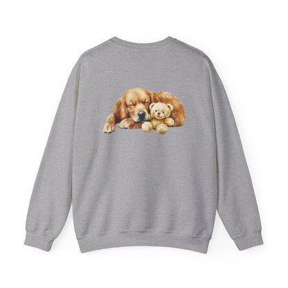 Baby Golden Retriever Crewneck - Nap with Teddy Bear - Purrfect Pet Haven