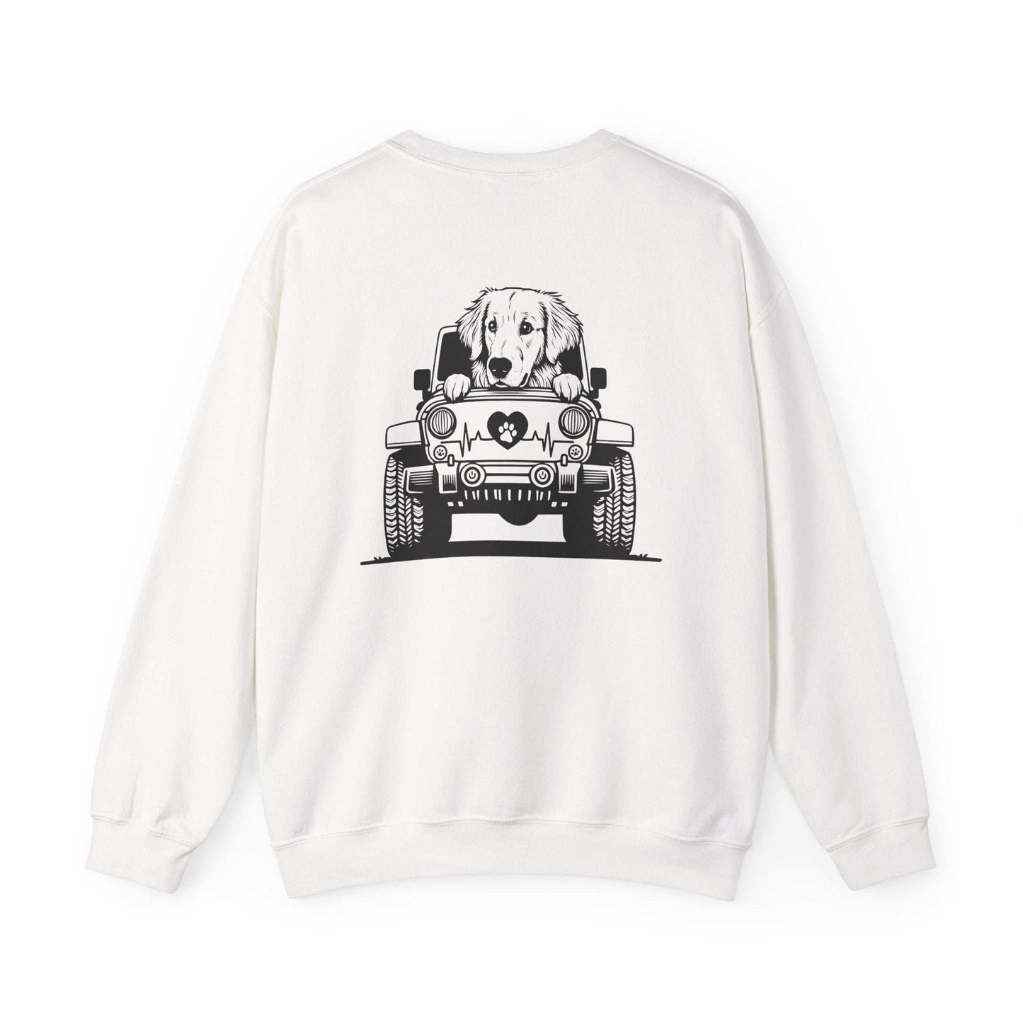 Golden Retriever Jeep Sweatshirt - Dog Lover's Heavy Blend - Purrfect Pet Haven
