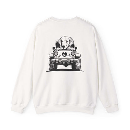 Golden Retriever Jeep Sweatshirt - Dog Lover's Heavy Blend - Purrfect Pet Haven
