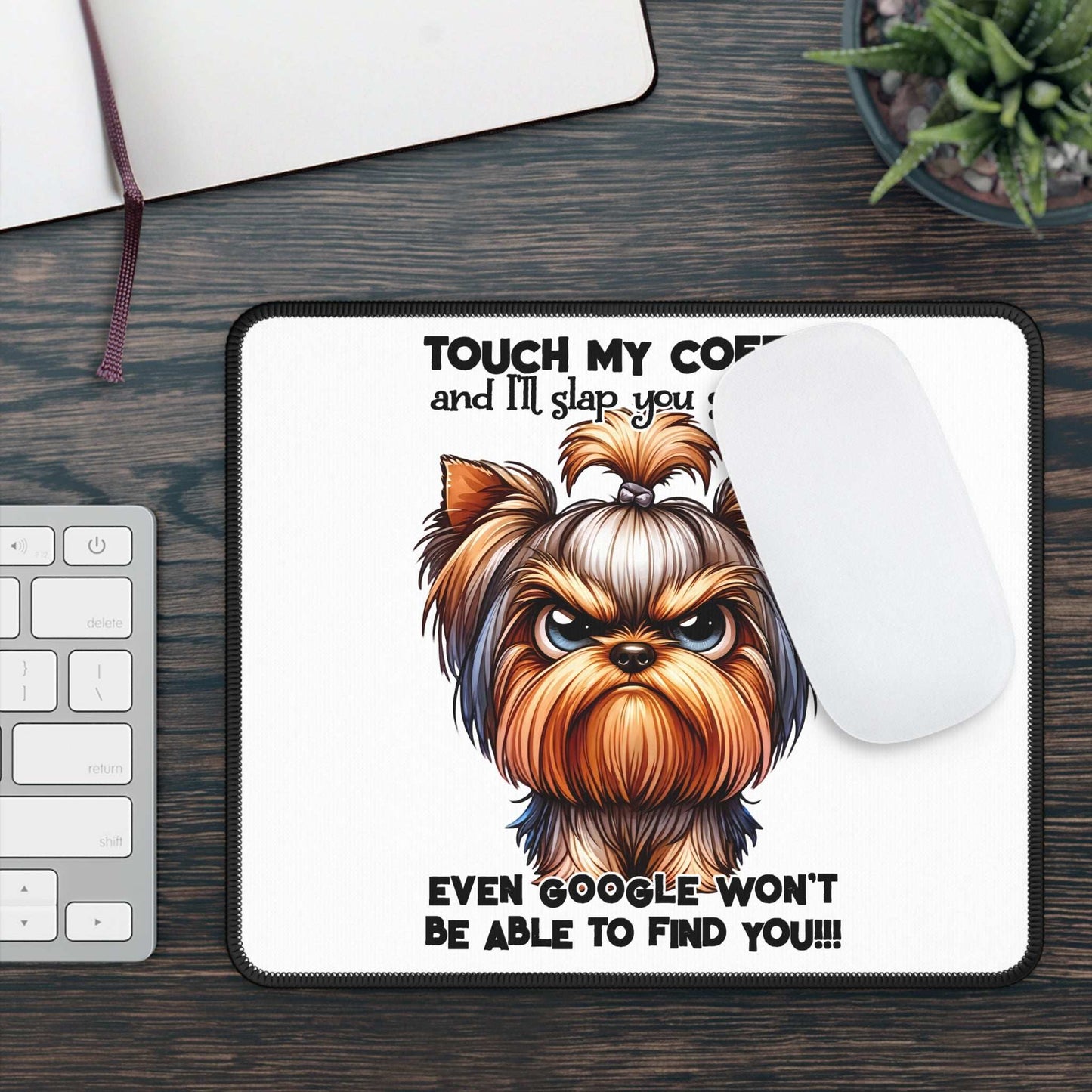 Funny Coffee-Themed Gaming Mouse Pad - Touch My Coffee & I'll Slap You - Purrfect Pet Haven