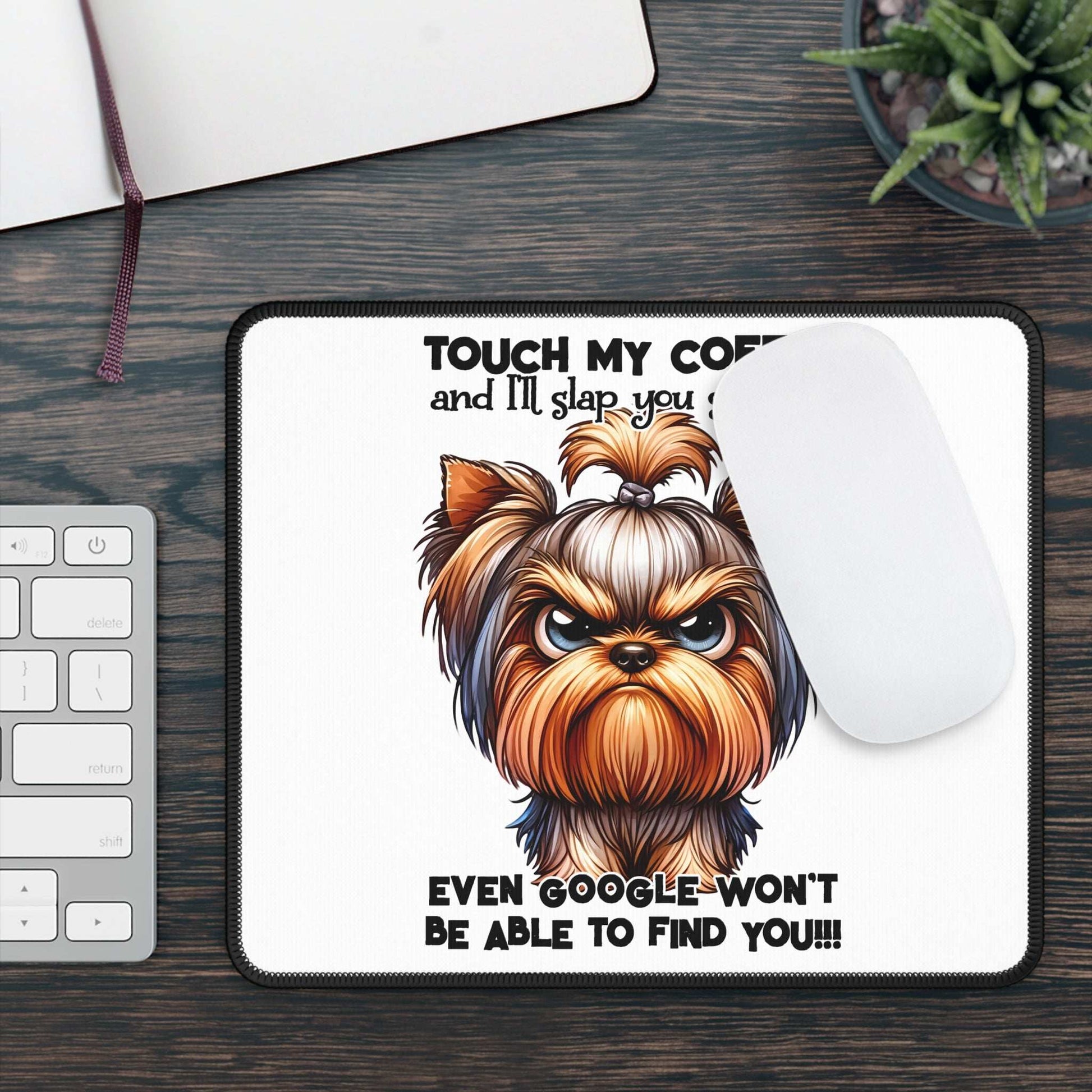 Funny Coffee-Themed Gaming Mouse Pad - Touch My Coffee & I'll Slap You - Purrfect Pet Haven