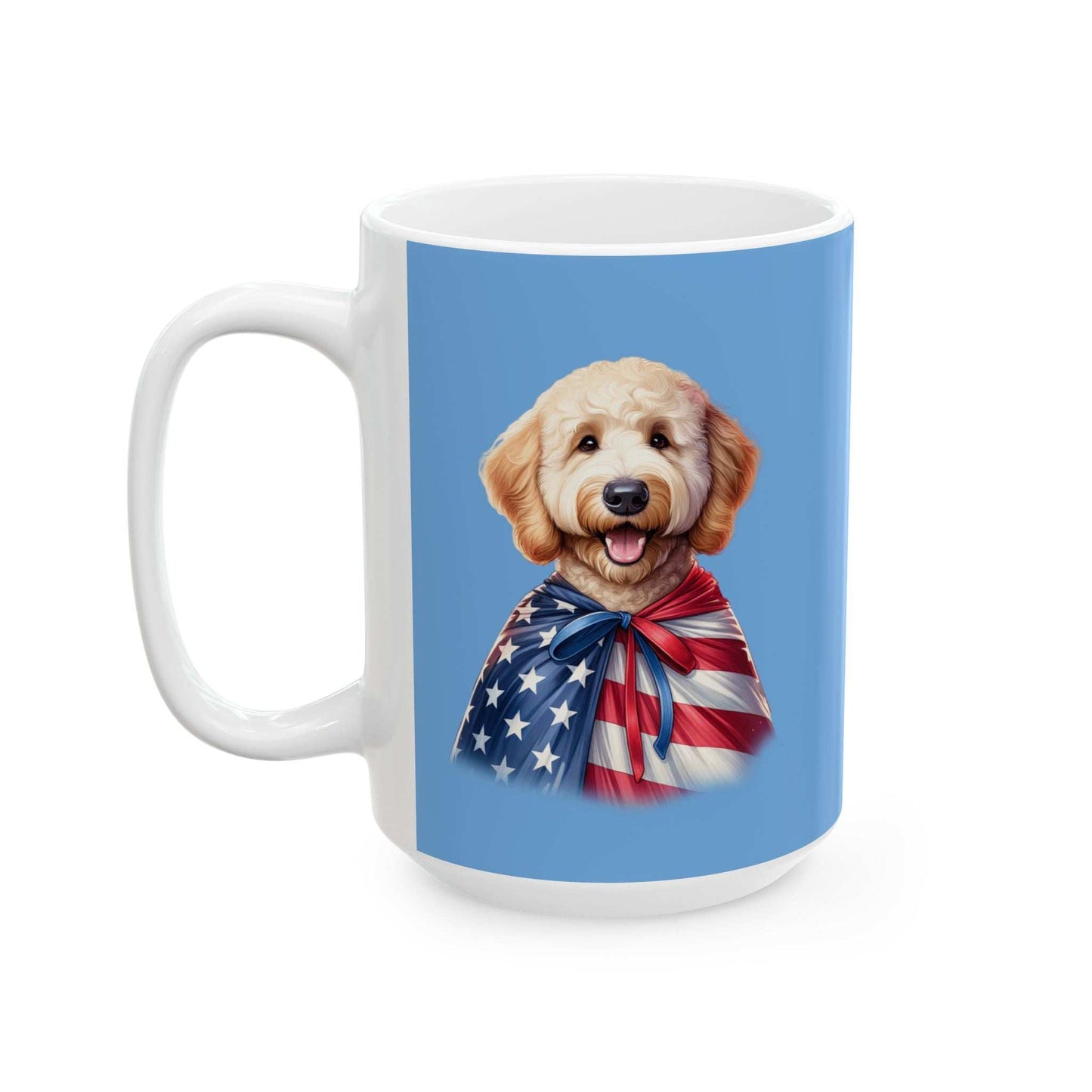 Patriotic Goldendoodle Dog Ceramic Mug - 11oz & 15oz - Purrfect Pet Haven
