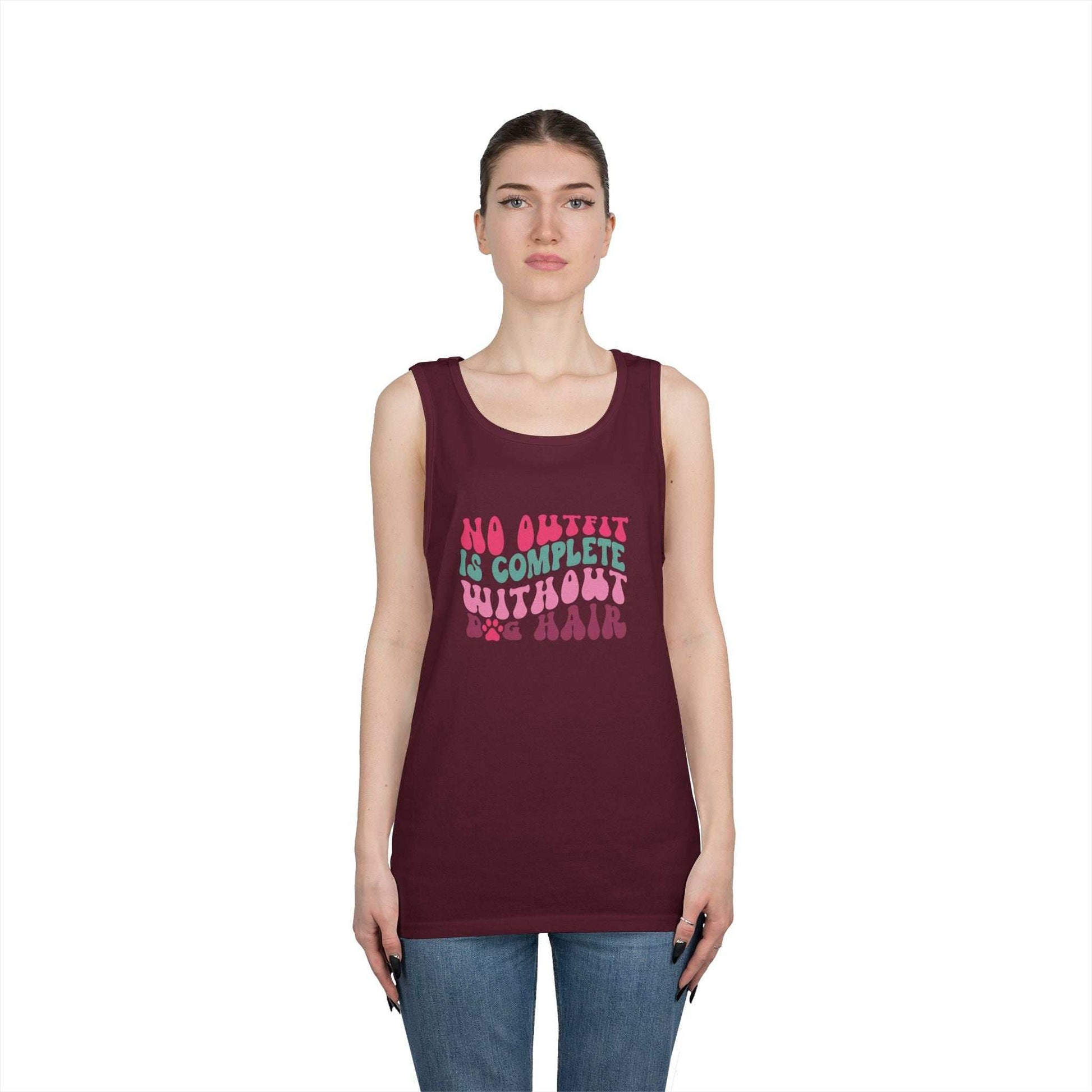 Playful Unisex Heavy Cotton Tank Top - Perfect for Casual Days - Purrfect Pet Haven
