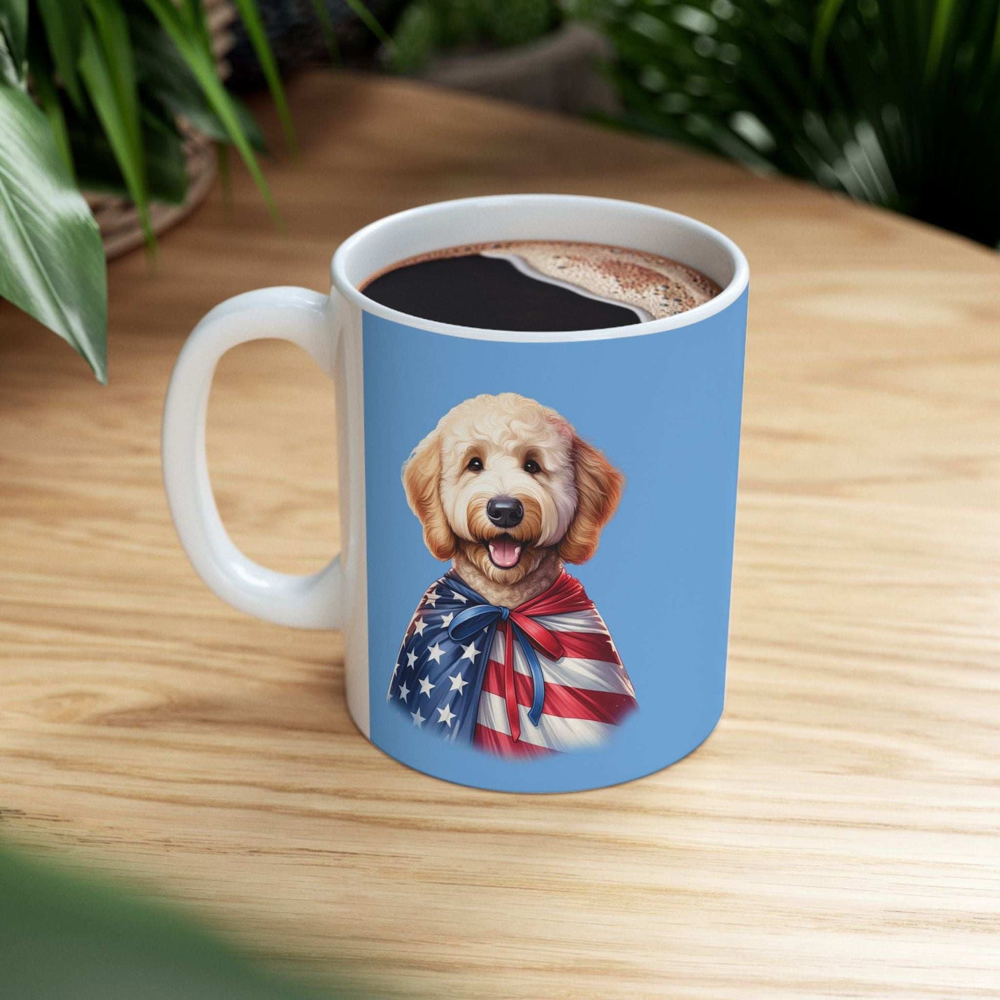 Patriotic Goldendoodle Dog Ceramic Mug - 11oz & 15oz - Purrfect Pet Haven