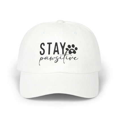 Stay Pawsitive Embroidered Dad Cap - Inspirational Pet Lover Baseball Hat - Purrfect Pet Haven