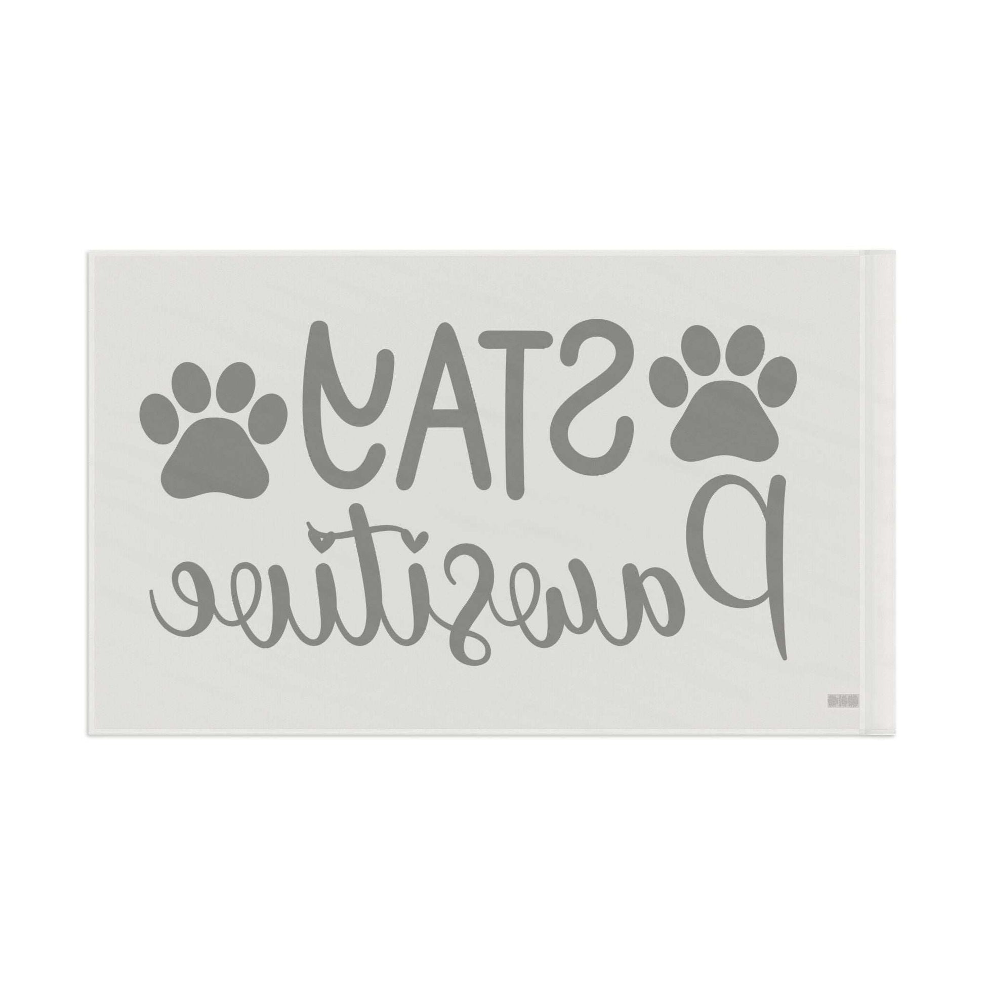 Paw Print Flag - Stay Pawsitive Home Decor - Purrfect Pet Haven