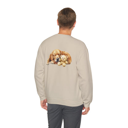 Baby Golden Retriever Crewneck - Nap with Teddy Bear - Purrfect Pet Haven