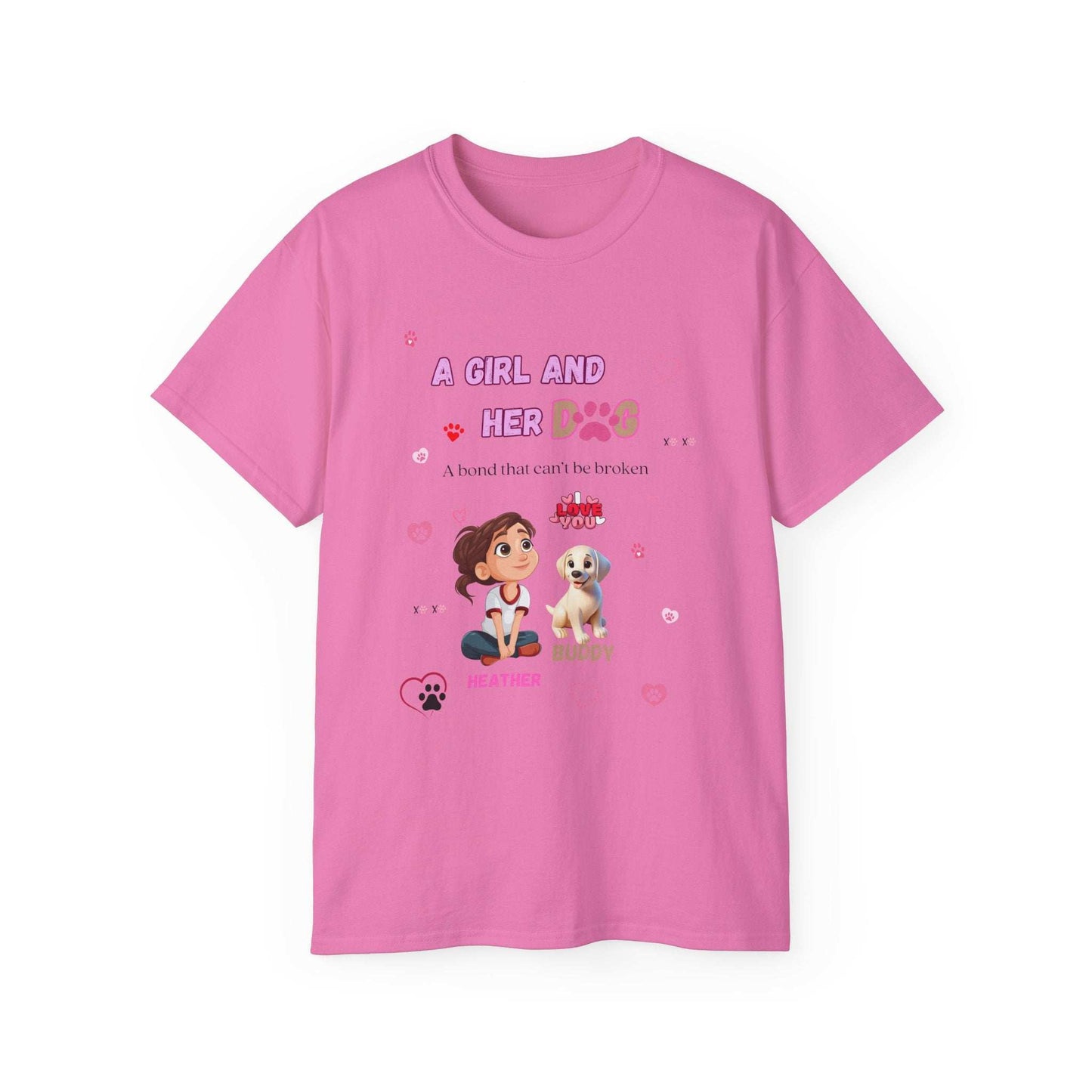 Girl and Her Dog Unisex Tee | Cute Pet Lover Shirt | Personalized Gift - Purrfect Pet Haven