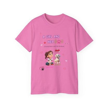 Girl and Her Dog Unisex Tee | Cute Pet Lover Shirt | Personalized Gift - Purrfect Pet Haven