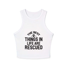 Rescue Love Women's Micro Rib Racer Tank Top - The Best Things in Life Are Rescued | Purrfect Pet Haven