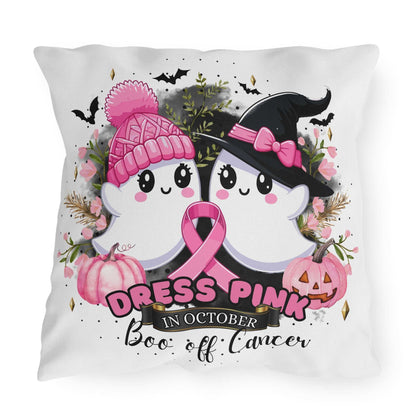 Breast Cancer Awareness Halloween Pillow - Boo Off Cancer - Purrfect Pet Haven