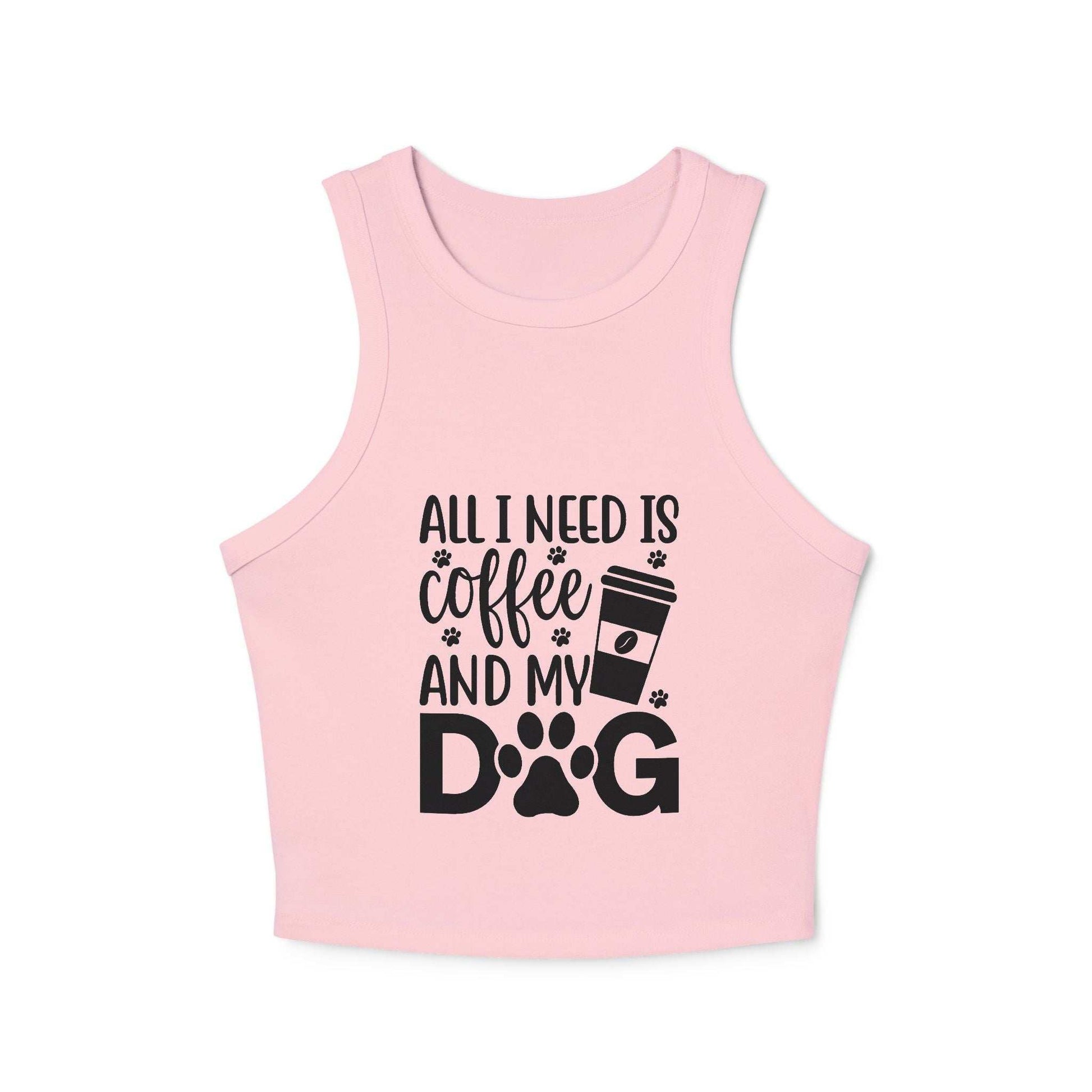 Dog Lover Coffee Micro Rib Racer Tank Top - Purrfect Pet Haven