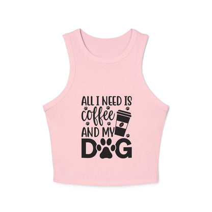 Dog Lover Coffee Micro Rib Racer Tank Top - Purrfect Pet Haven