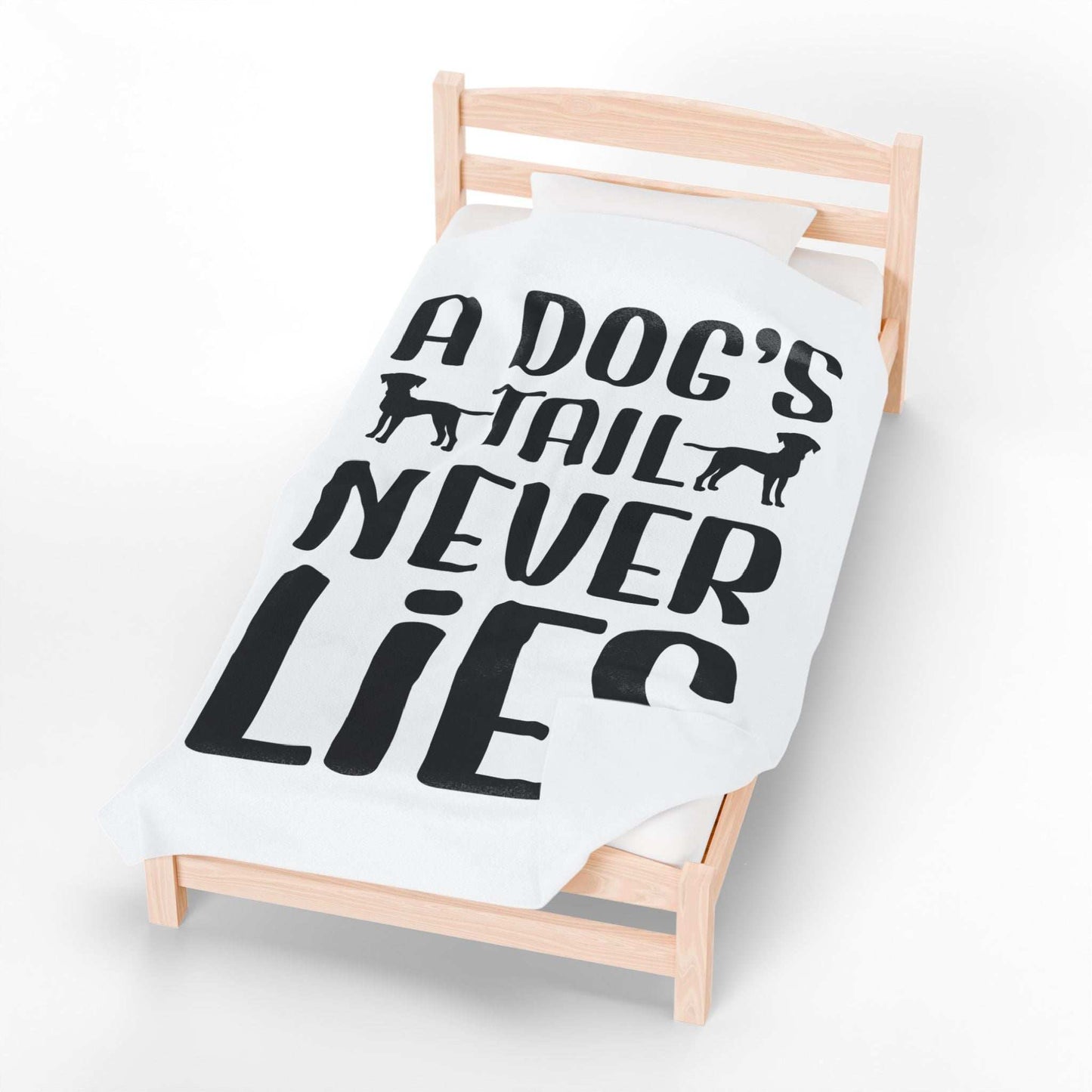 Cozy Velveteen Plush Blanket - "A Dog's Tail Never Lies" - Pet Lover Gift - Purrfect Pet Haven