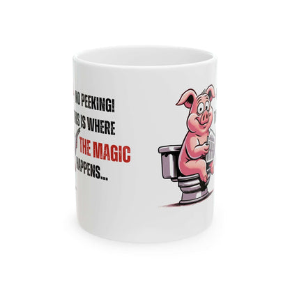 Funny Ceramic Mug - 'No Peeking!' Pig Design - Perfect Gift for Friends or Family | Purrfect Pet Haven