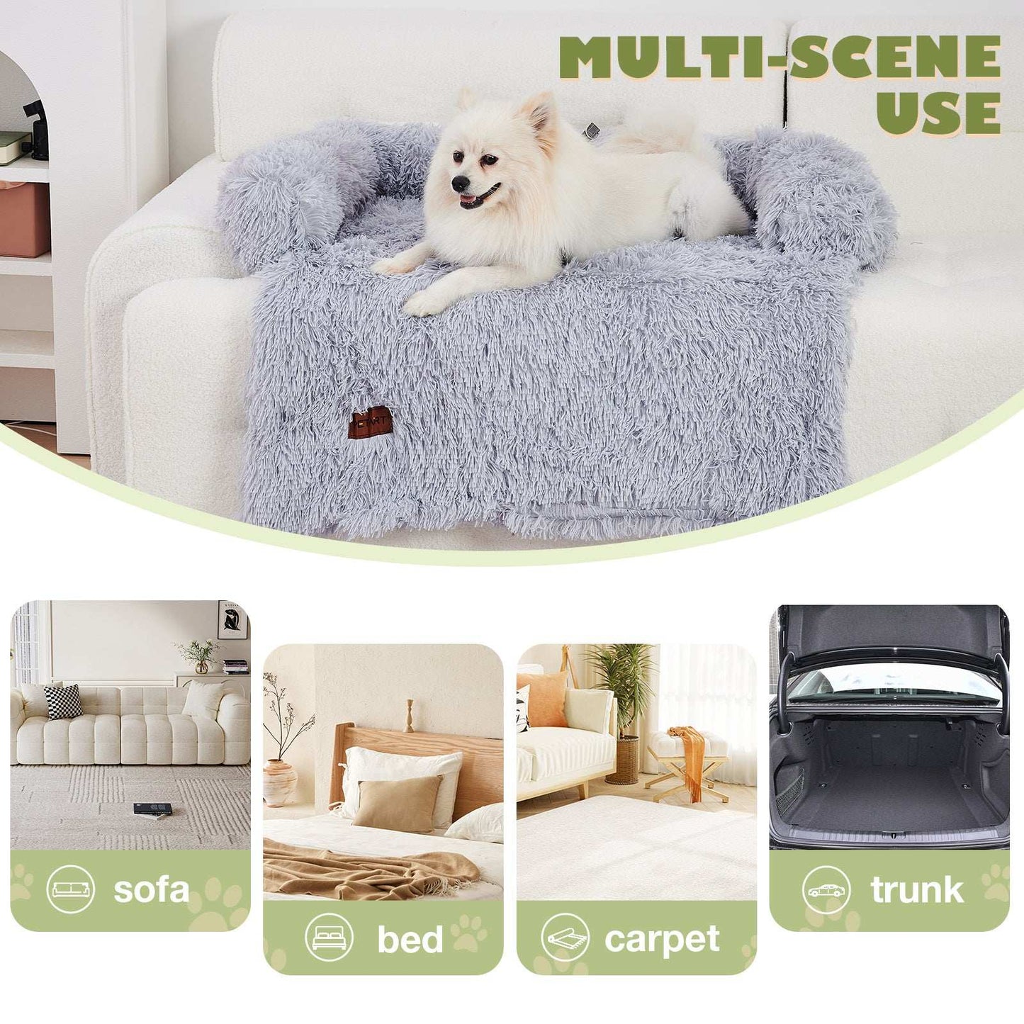 Dog Couch Bed Mat - Fluffy with Blanket - Purrfect Pet Haven
