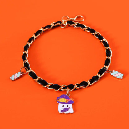 Luxurious Velvet Halloween Pet Collar - Gothic Bat Dripping Design - Purrfect Pet Haven