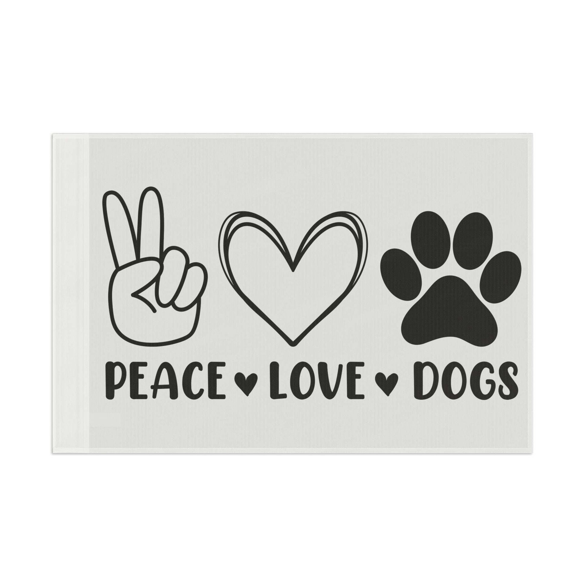 Peace Love Dogs Flag - Cute Home Decor for Dog Lovers - Purrfect Pet Haven
