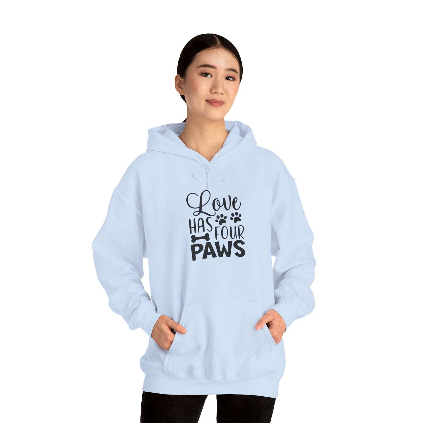 Love Has Four Paws Hoodie – Cozy Unisex Sweatshirt for Pet Lovers - Purrfect Pet Haven