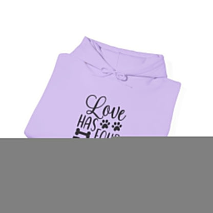 Love Has Four Paws Hoodie – Cozy Unisex Sweatshirt for Pet Lovers - Purrfect Pet Haven