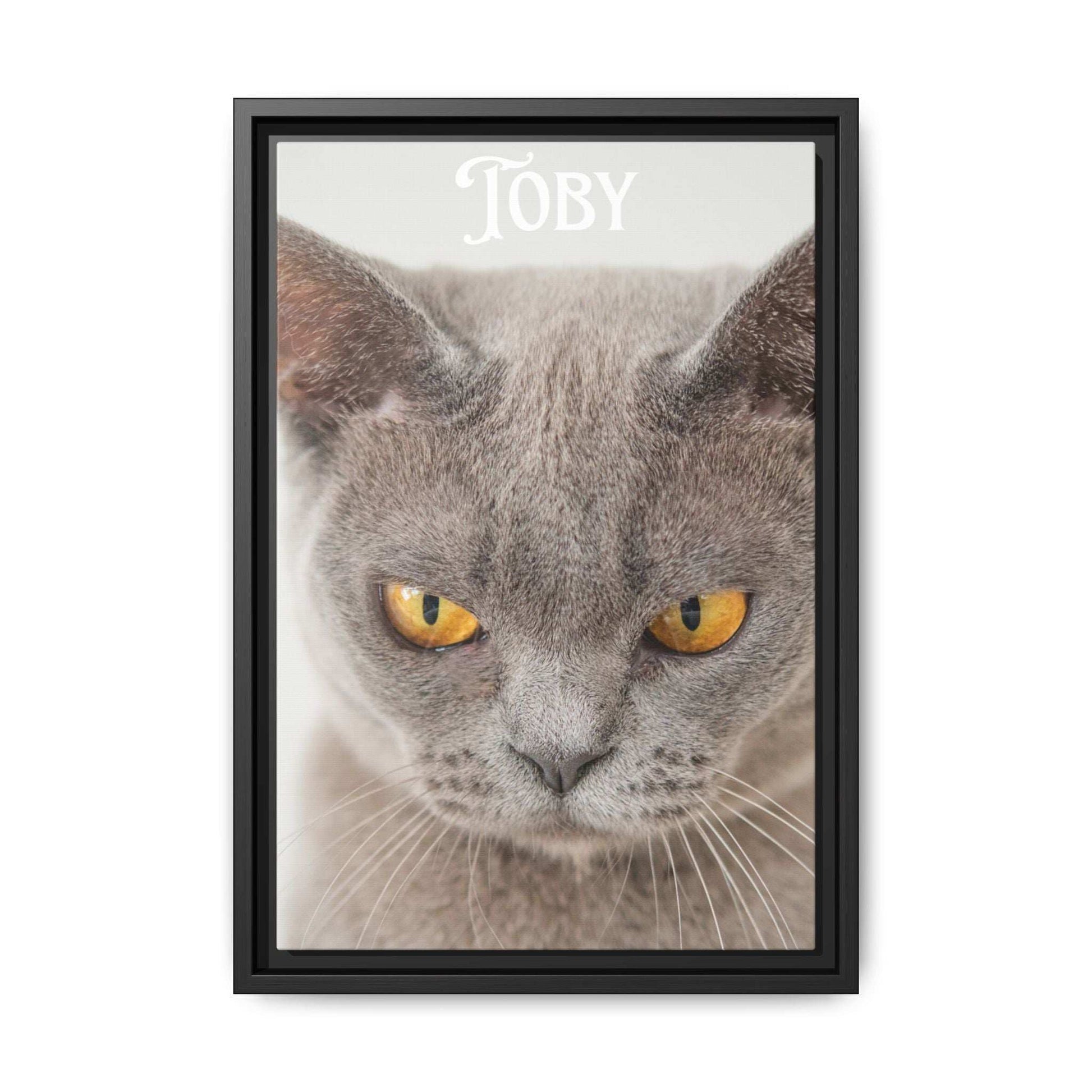 Personalized Photo Wall Art - Framed Matte Canvas Print for Pet Lovers - Customizable Name Print | Purrfect Pet Haven