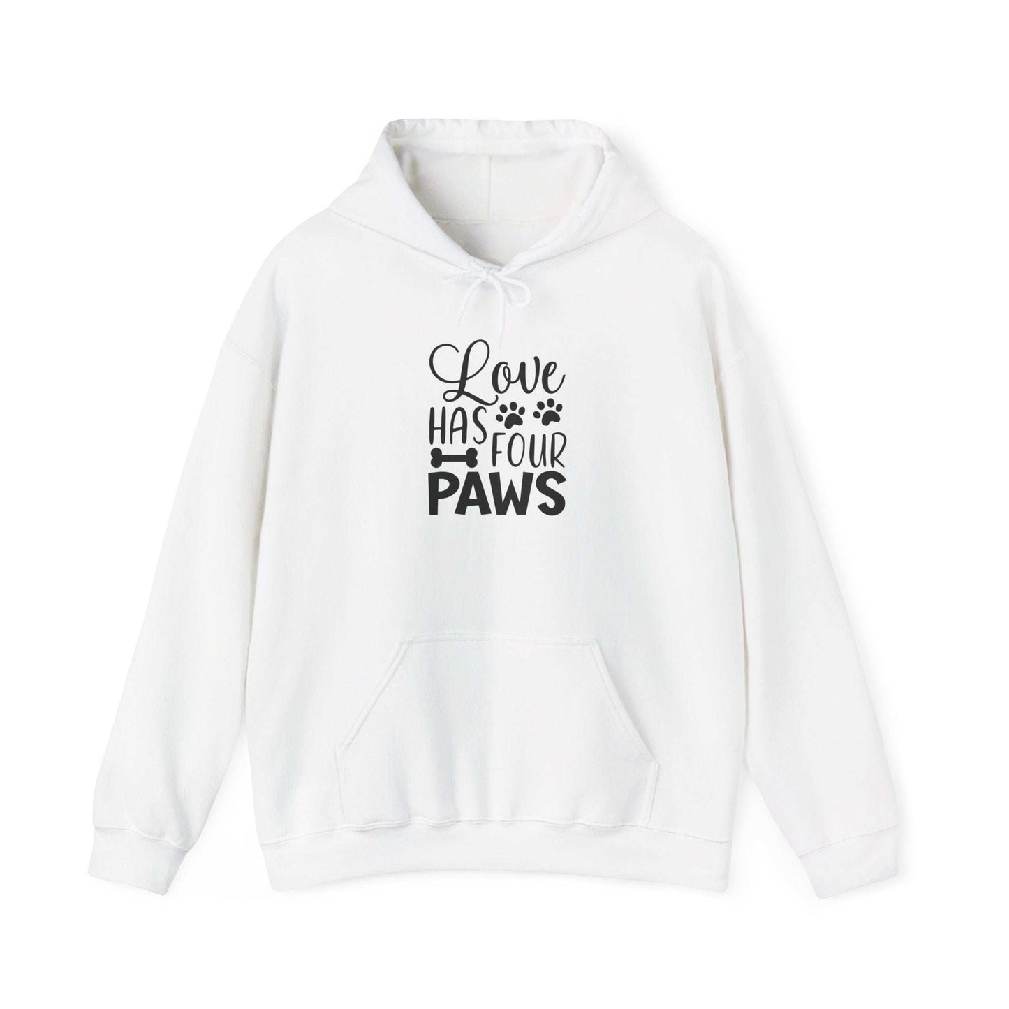 Love Has Four Paws Hoodie – Cozy Unisex Sweatshirt for Pet Lovers - Purrfect Pet Haven