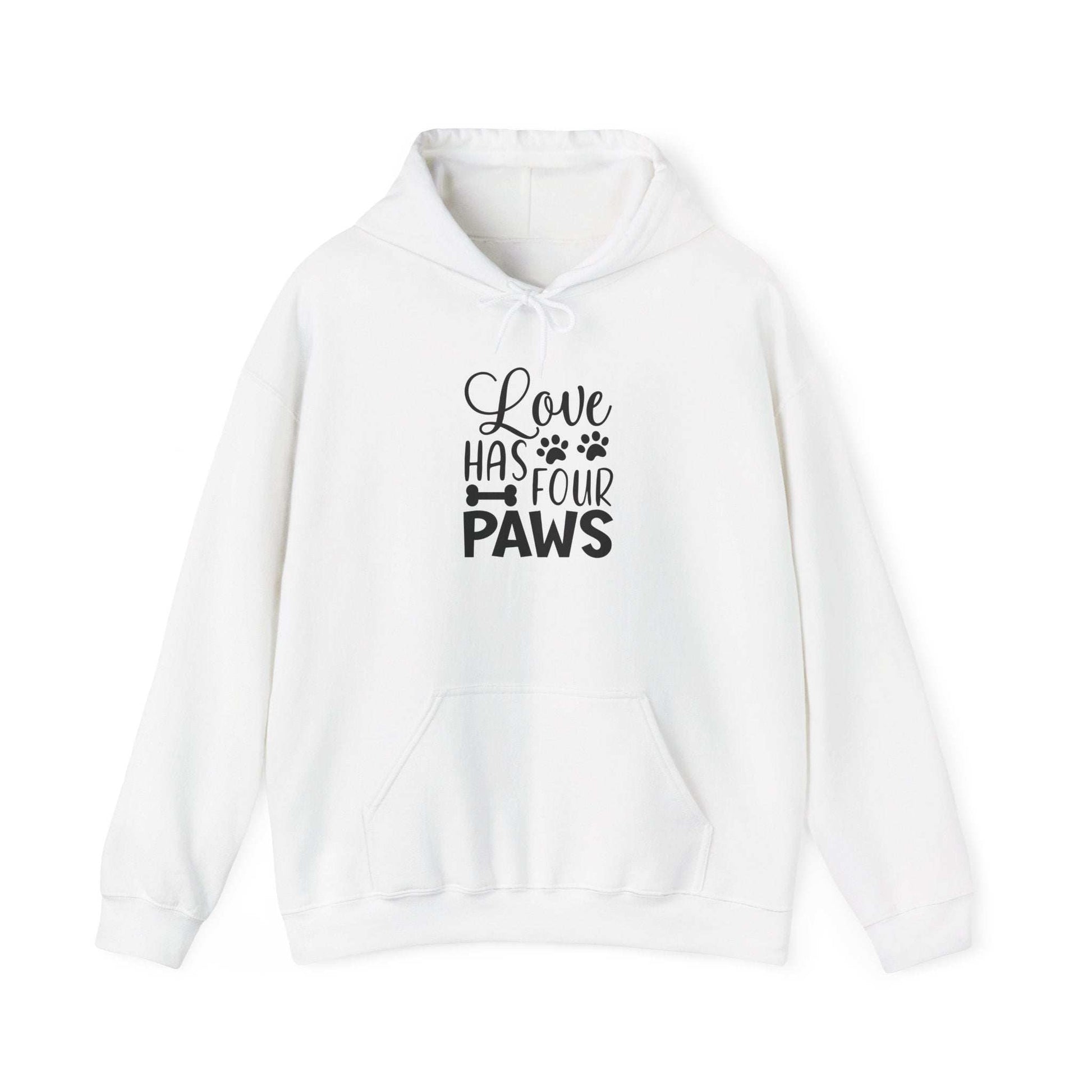 Love Has Four Paws Hoodie – Cozy Unisex Sweatshirt for Pet Lovers - Purrfect Pet Haven