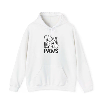 Love Has Four Paws Hoodie – Cozy Unisex Sweatshirt for Pet Lovers - Purrfect Pet Haven