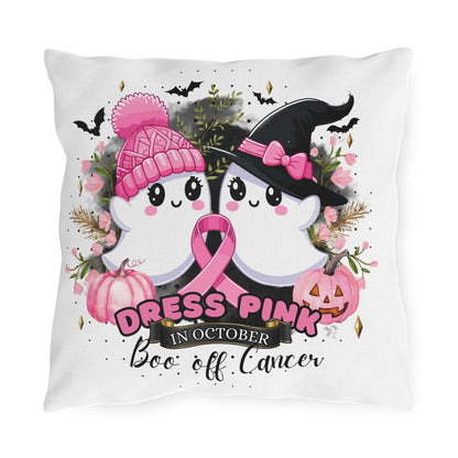 Breast Cancer Awareness Halloween Pillow - Boo Off Cancer - Purrfect Pet Haven