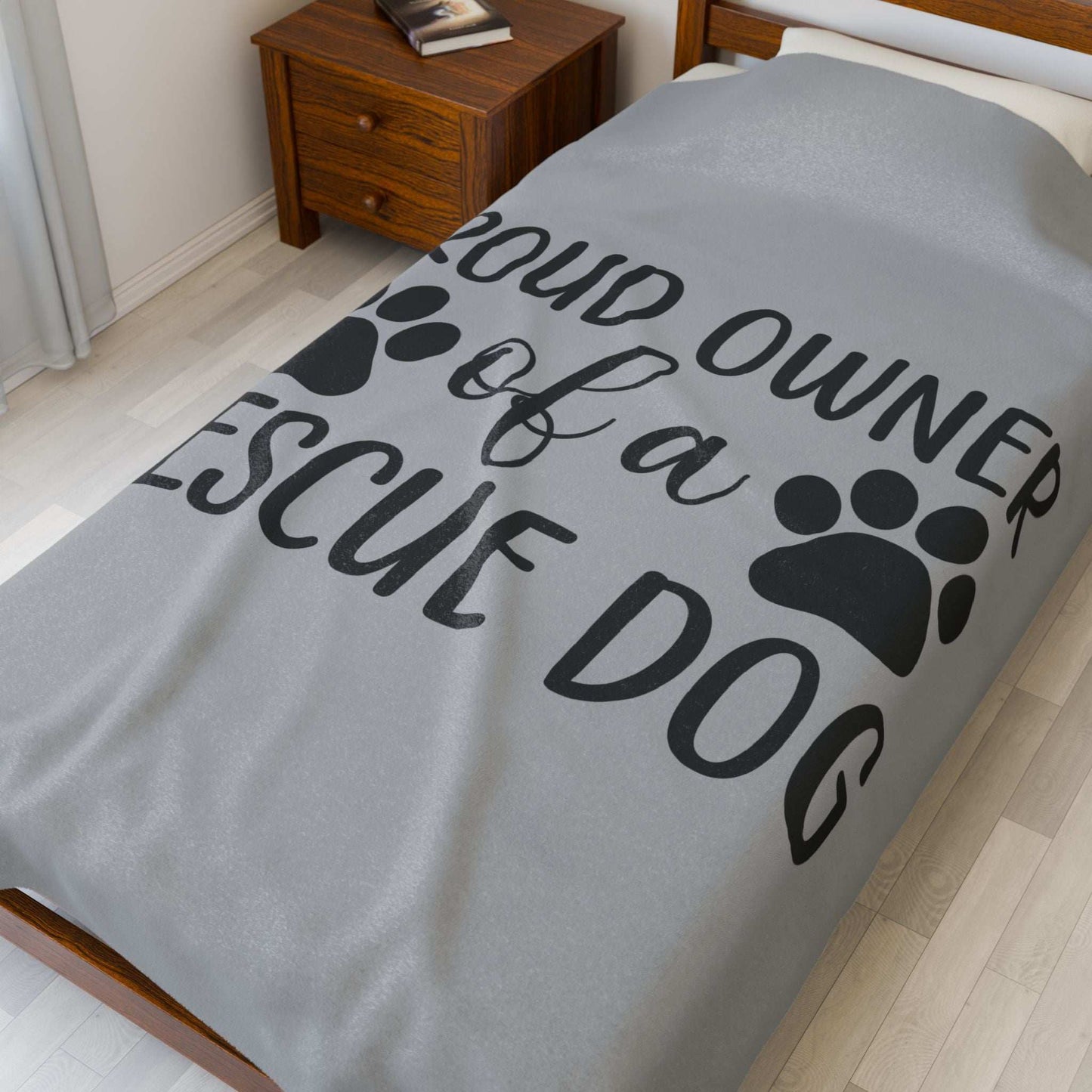 Proud Owner of a Rescue Dog Velveteen Plush Blanket - Cozy Pet Lover Gift - Purrfect Pet Haven