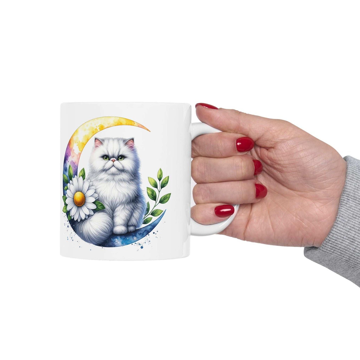 Whimsical Floral Cat Ceramic Mug - 11oz & 15oz - Purrfect Pet Haven