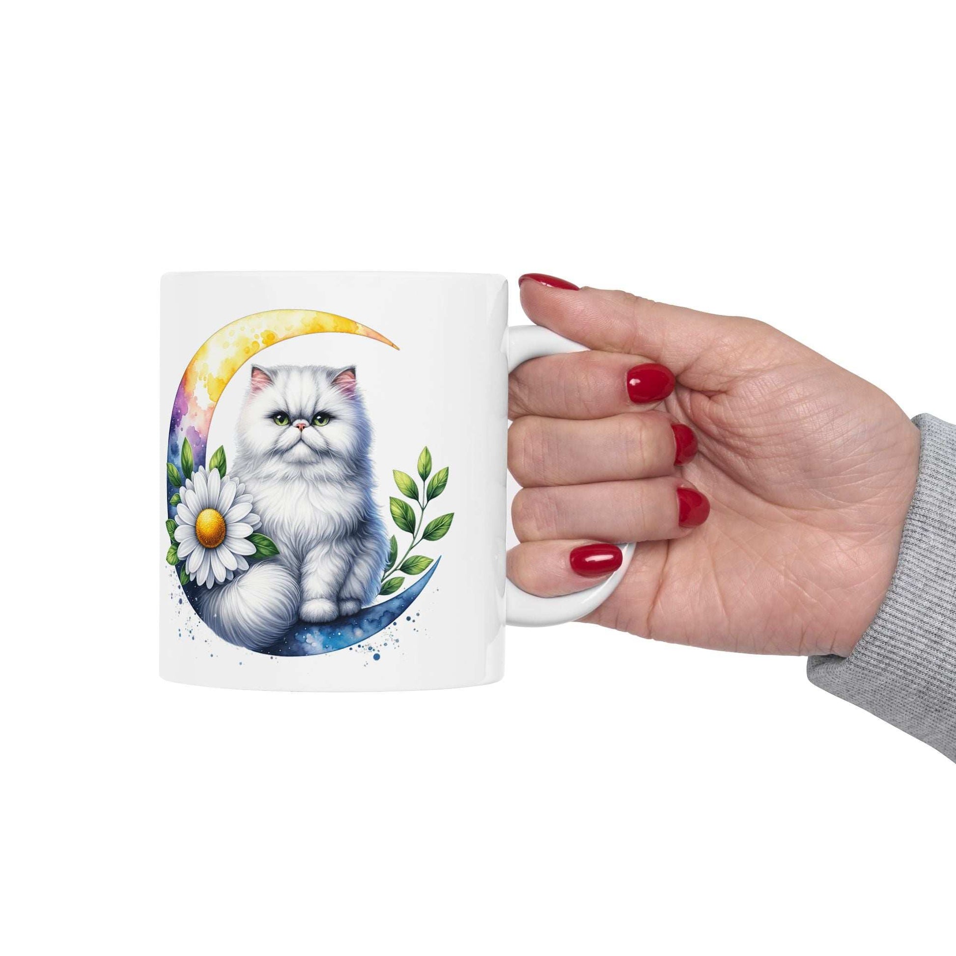 Whimsical Floral Cat Ceramic Mug - 11oz & 15oz - Purrfect Pet Haven