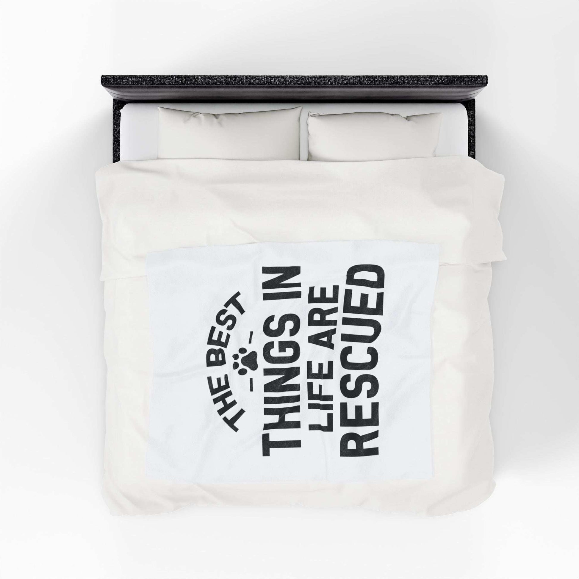Inspirational Pet Best Rescue - Velveteen Plush Blanket - Purrfect Pet Haven