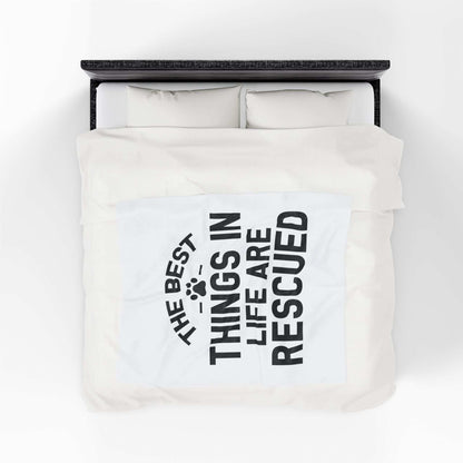 Inspirational Pet Best Rescue - Velveteen Plush Blanket - Purrfect Pet Haven