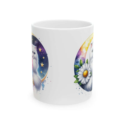 Whimsical Floral Cat Ceramic Mug - 11oz & 15oz - Purrfect Pet Haven