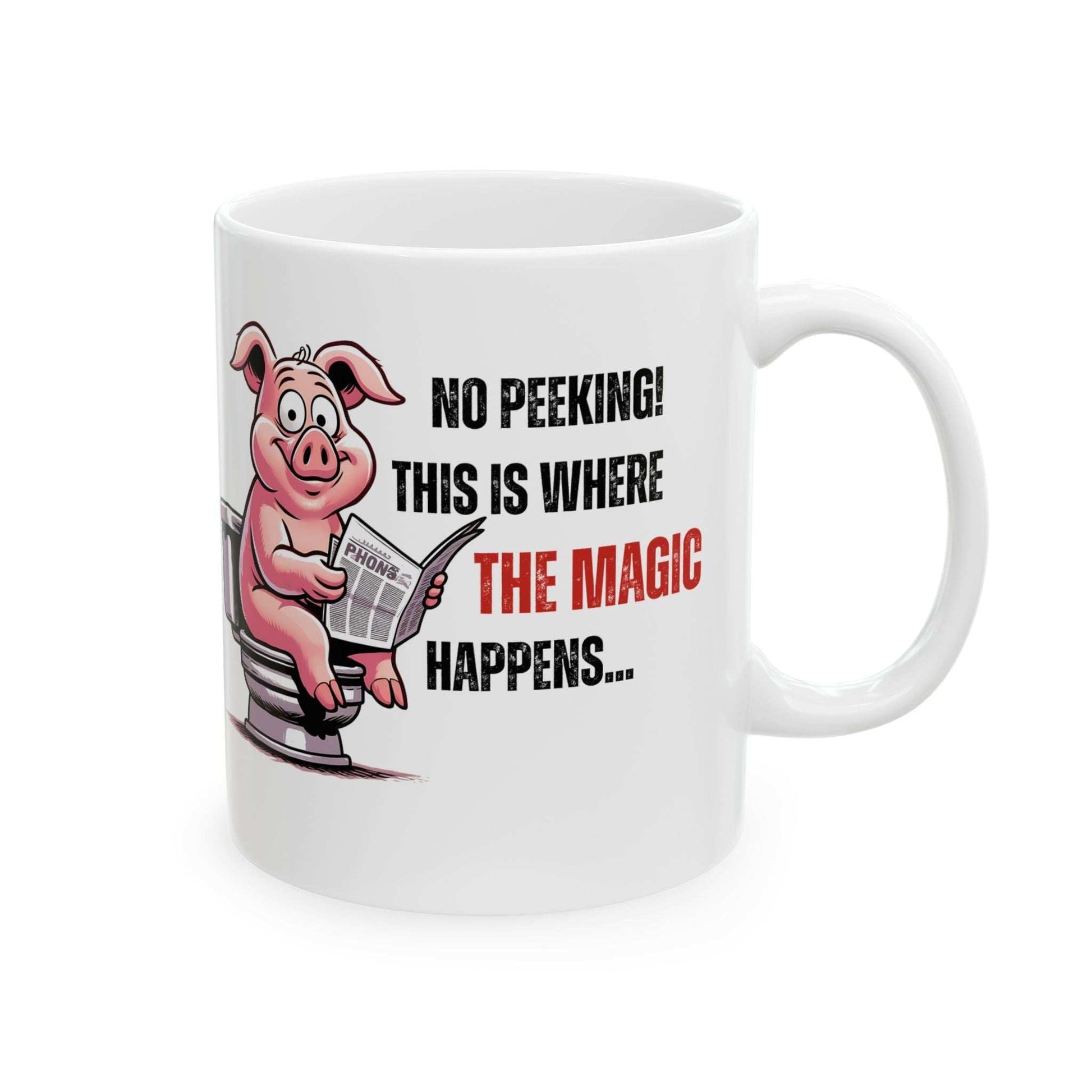 Funny Ceramic Mug - 'No Peeking!' Pig Design - Perfect Gift for Friends or Family | Purrfect Pet Haven