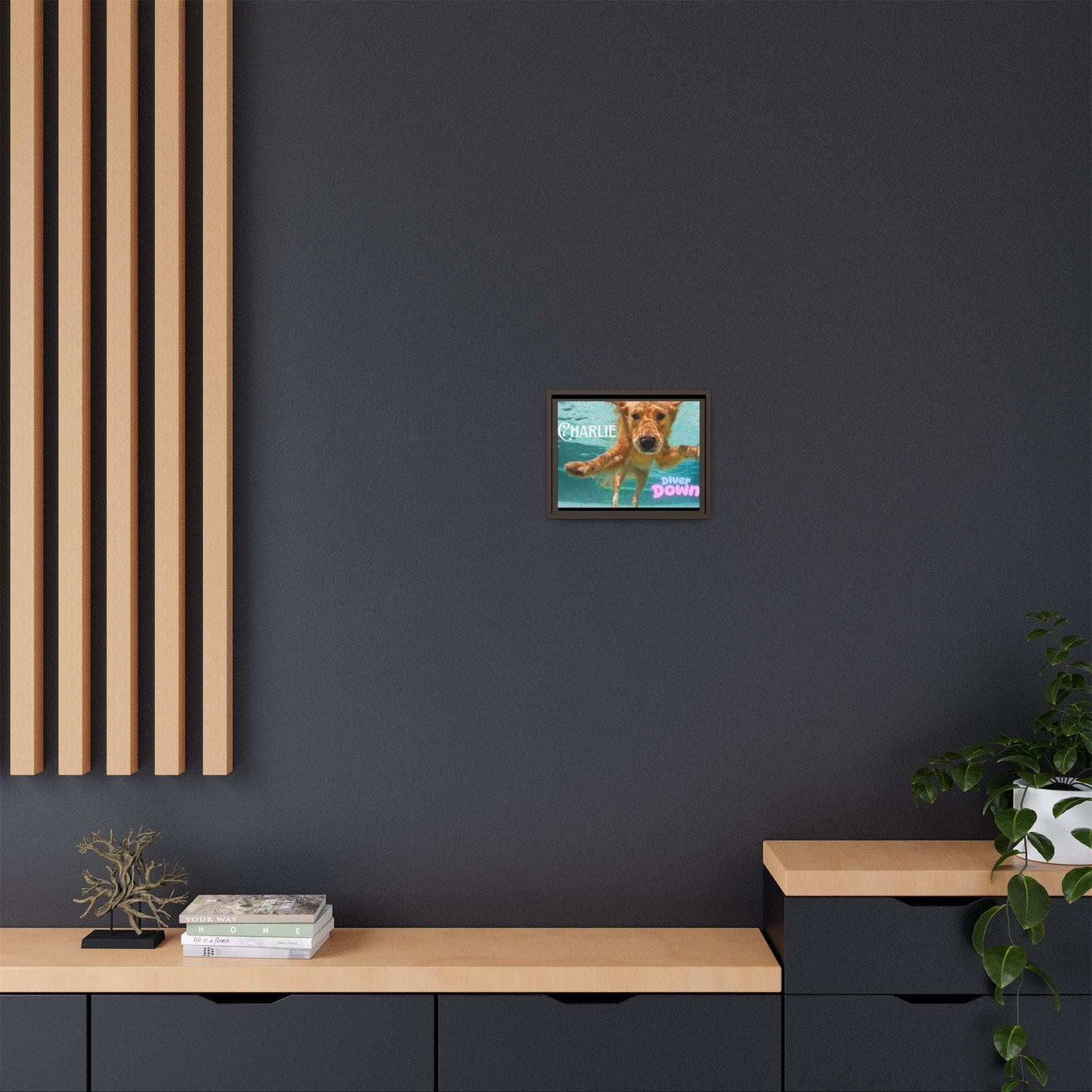 Framed Personalized Landscape Photo Canvas Wall Art - 'Add your Caption' - Purrfect Pet Haven