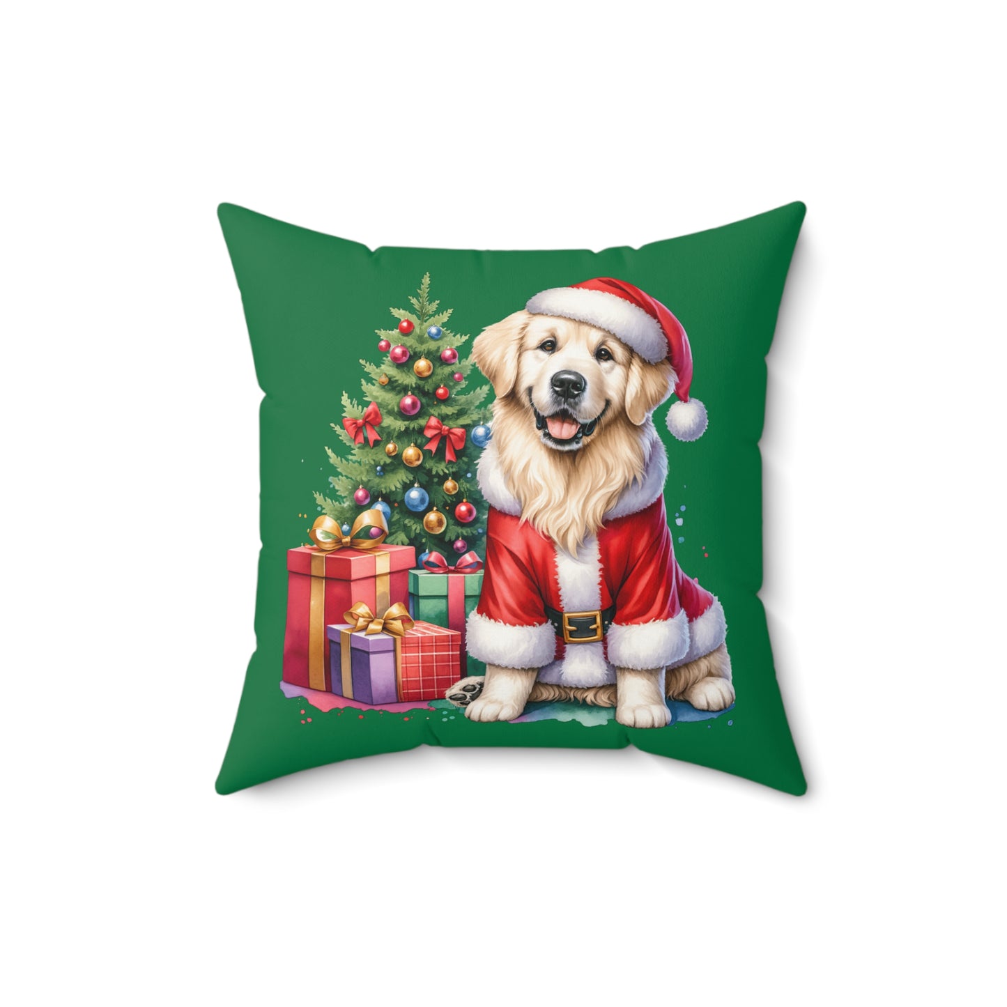 Christmas Golden Retriever Pillow - Festive Holiday Decor - Purrfect Pet Haven