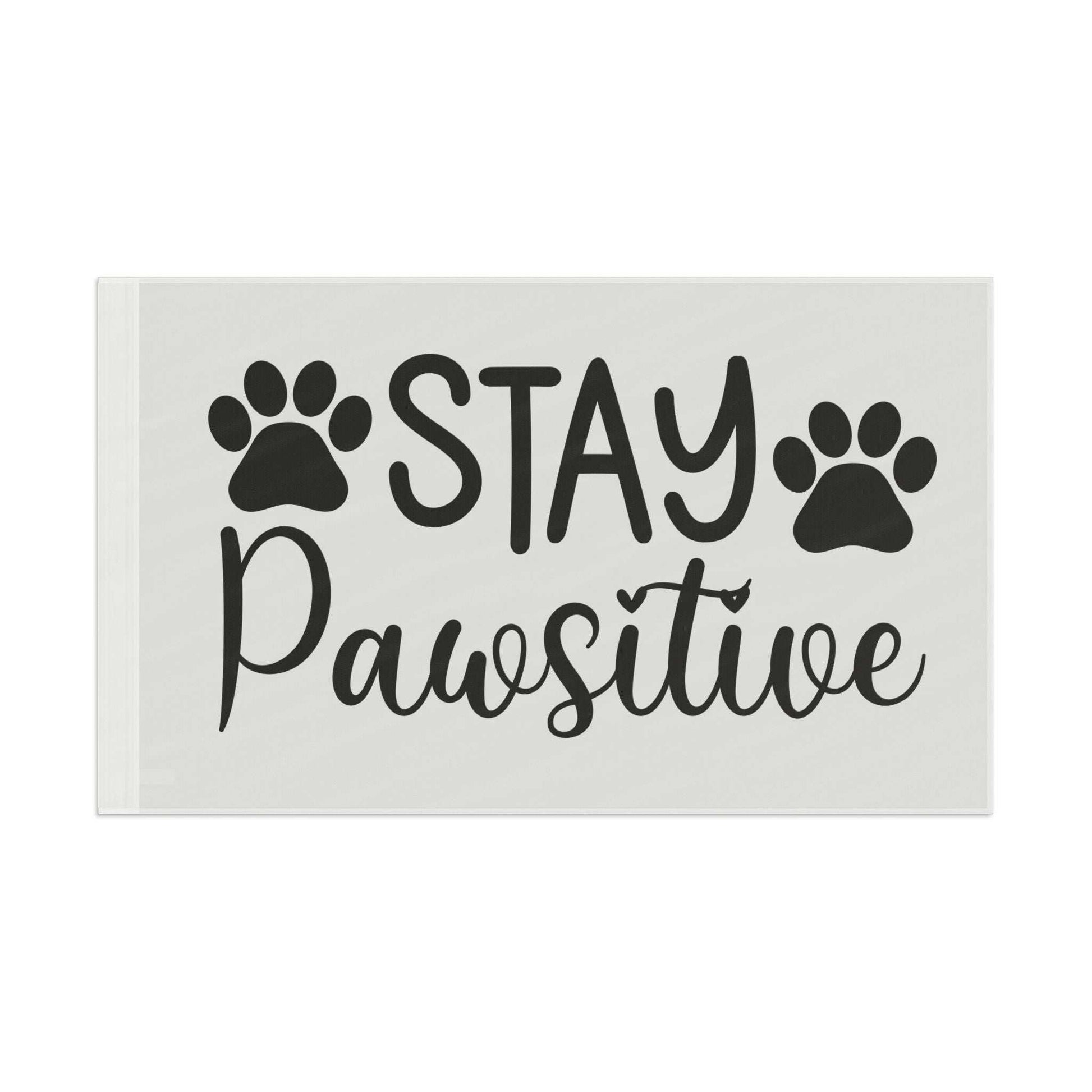 Paw Print Flag - Stay Pawsitive Home Decor - Purrfect Pet Haven
