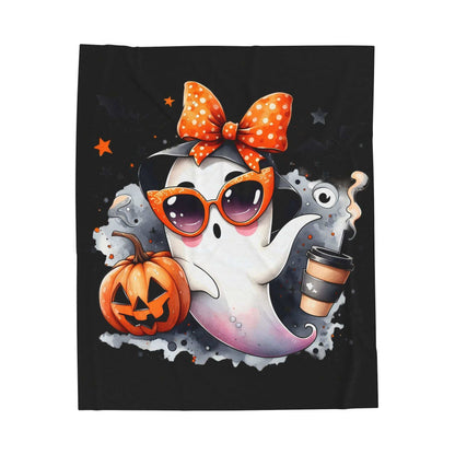 Halloween Ghost Velvet Plush Blanket - Luxury Fall Throw - Purrfect Pet Haven