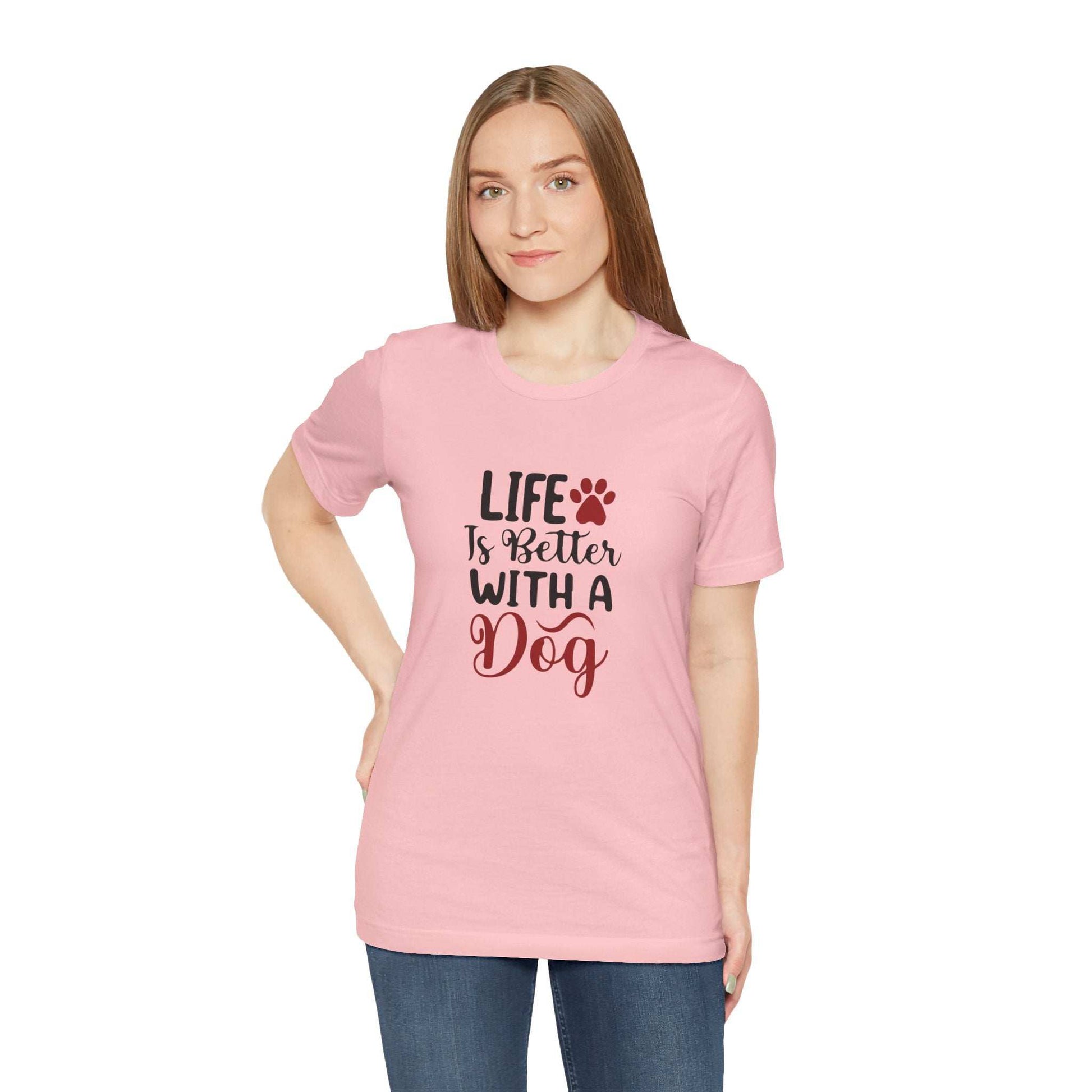 Life is Better with a Dog Tee - Unisex Jersey Short Sleeve T-Shirt - Purrfect Pet Haven